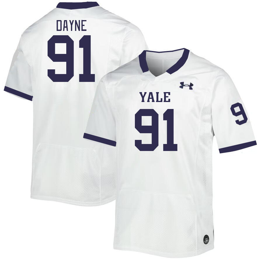 Men-Youth #91 Zion Dayne Yale Bulldogs 2023 College Football Jerseys Stitched-White